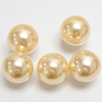 Plastic Pearl No-Hole Ball 14MM CREME