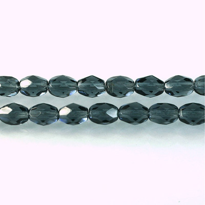 Czech Glass Fire Polish Bead - Oval 07x5MM MONTANA