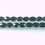 Czech Glass Fire Polish Bead - Oval 07x5MM MONTANA