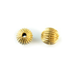 Brass Corrugated Bead - Round 08MM RAW