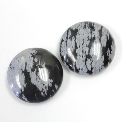 Gemstone Cabochon - Round 20MM SNOWFLAKE OBSIDIAN