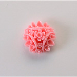 Plastic Carved Flower - Cluster Round 18MM PINK