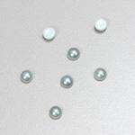 Glass Medium Dome Cabochon Pearl Spray Finish - Round 05MM LT BLUE