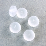 Plastic Fluted Wheel Bead 12x8MMMATTE CRYSTAL