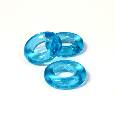 Czech Pressed Glass Ring - 14MM AQUA