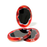 Glass Flat Top Lampwork Cabochon - Oval 25x18MM RED AGATE (03222)