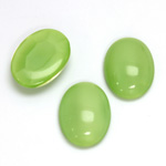 Glass Medium Dome Cabochon - Oval 18X13MM MOONSTONE LIGHT GREEN