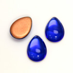 Glass Medium Dome Foiled Cabochon - Pear 18x13MM SAPPHIRE