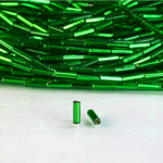 Preciosa Czech Glass Bugle Bead with Square Hole - Size 3 EMERALD SL 57060