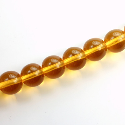 Czech Pressed Glass Bead - Smooth Round 10MM TOPAZ