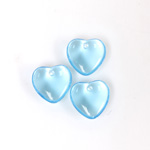 German Pressed Glass Pendant - Smooth Heart 10MM AQUA