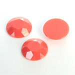Plastic Flat Back Rose Cut Rhinestone - Round 18MM CORAL