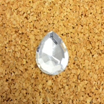 Glass Flat Back Foiled Rauten Rose - Pear 18x13MM CRYSTAL