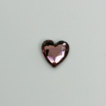 Glass Flat Back Rose Cut Fancy Foiled Stone  - Heart 09x8MM LT AMETHYST