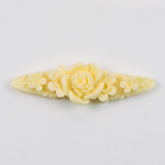 Plastic Carved No-Hole Flower - Band 52x17MM MATTE IVORY