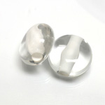 Plastic Bead - Color Lined Smooth Flat Round 22MM CRYSTAL WHITE LINE