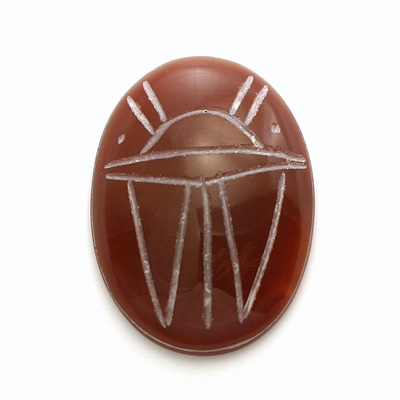 Gemstone Flat Back Carved Scarab 30x22MM CORNELIAN