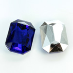 Plastic Point Back Foiled Stone - Cushion Octagon 25x18MM SAPPHIRE