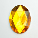 Plastic Flat Back Foiled Rauten Rose Rhinestone - Oval 40x30MM TOPAZ