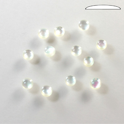 Shell Flat Back Cabochon - Round 04MM WHITE MOP
