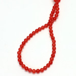 Gemstone Bead - Smooth Round 04MM Dyed QUARTZ Col. 44 RED