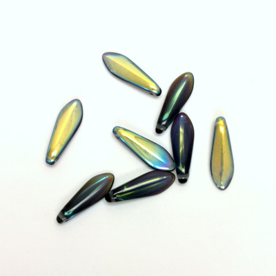 Czech Pressed Glass Pendant -Spear 16x5MM MONTANA AB