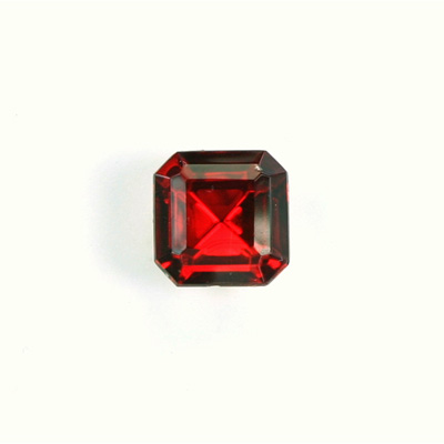 Glass Point Back Foiled Tin Table Cut (TTC) Stone - Square Octagon 10x10MM RUBY