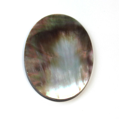 Shell Flat Back Flat Top Straight Side Stone - Oval 40x30MM BLACK TAHITI