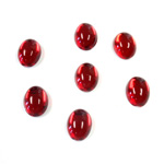 Plastic Flat Back Foiled Cabochon - Oval 08x6MM RUBY