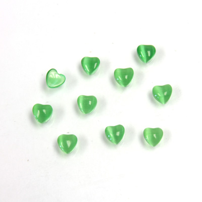 Fiber-Optic Cabochon - Heart 04MM CAT'S EYE GREEN