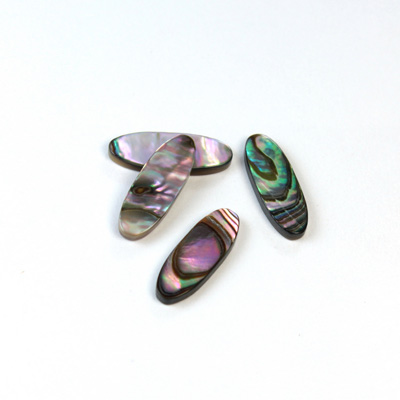 Shell Flat Back Flat Top Straight Side Stone - Oval 17x6MM ABALONE