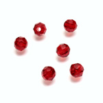 Plastic Bead - Transparent Faceted Round 06MM RUBY