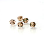 Czech Glass Lampwork Bead - Round 06MM COPPER WRAP ROSALINE
