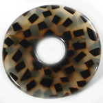 Plastic  Bead - Mixed Color Smooth Round Donut 59MM WHITE TORTOISE