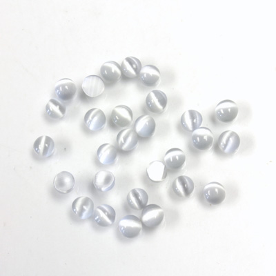 Fiber-Optic Cabochon - Round 02.5MM CAT'S EYE LT GREY