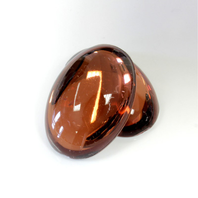 Plastic Flat Back Foiled Cabochon - Oval 25x18MM SMOKE TOPAZ