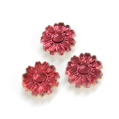 Glass Flat Back Foiled Mirror - Daisy 10MM ROSE