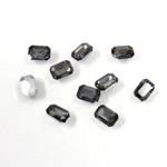 Cut Crystal Point Back Fancy Stone Foiled - Cushion Octagon 06x4MM BLACK DIAMOND