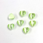 Fiber-Optic Cabochon - Heart 06MM CAT'S EYE LT GREEN