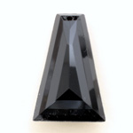 Plastic Pendant - Opaque Faceted Trapezoid 37x24MM JET