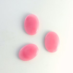 German Plastic Flat Back Buff Top Cabochon - Oval 14x10MM ROSE QUARTZ