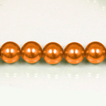 Czech Glass Pearl Bead - Round 04MM PUMPKIN 14321