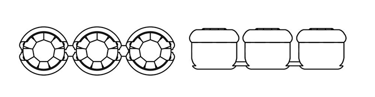 Preciosa Bezelchain with Chaton MAXIMA Line Drawing